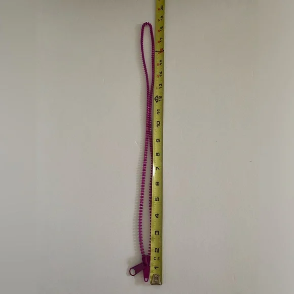 VTG 1980’s Chunky Punk Adjustable Zipper Necklace Purple Lavender Shimmer New - Picture 7 of 11